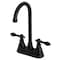 Kingston Brass KB490ACL Two-Handle High-Arc Bar Faucet, Matte Black KB490ACL - alternate 1